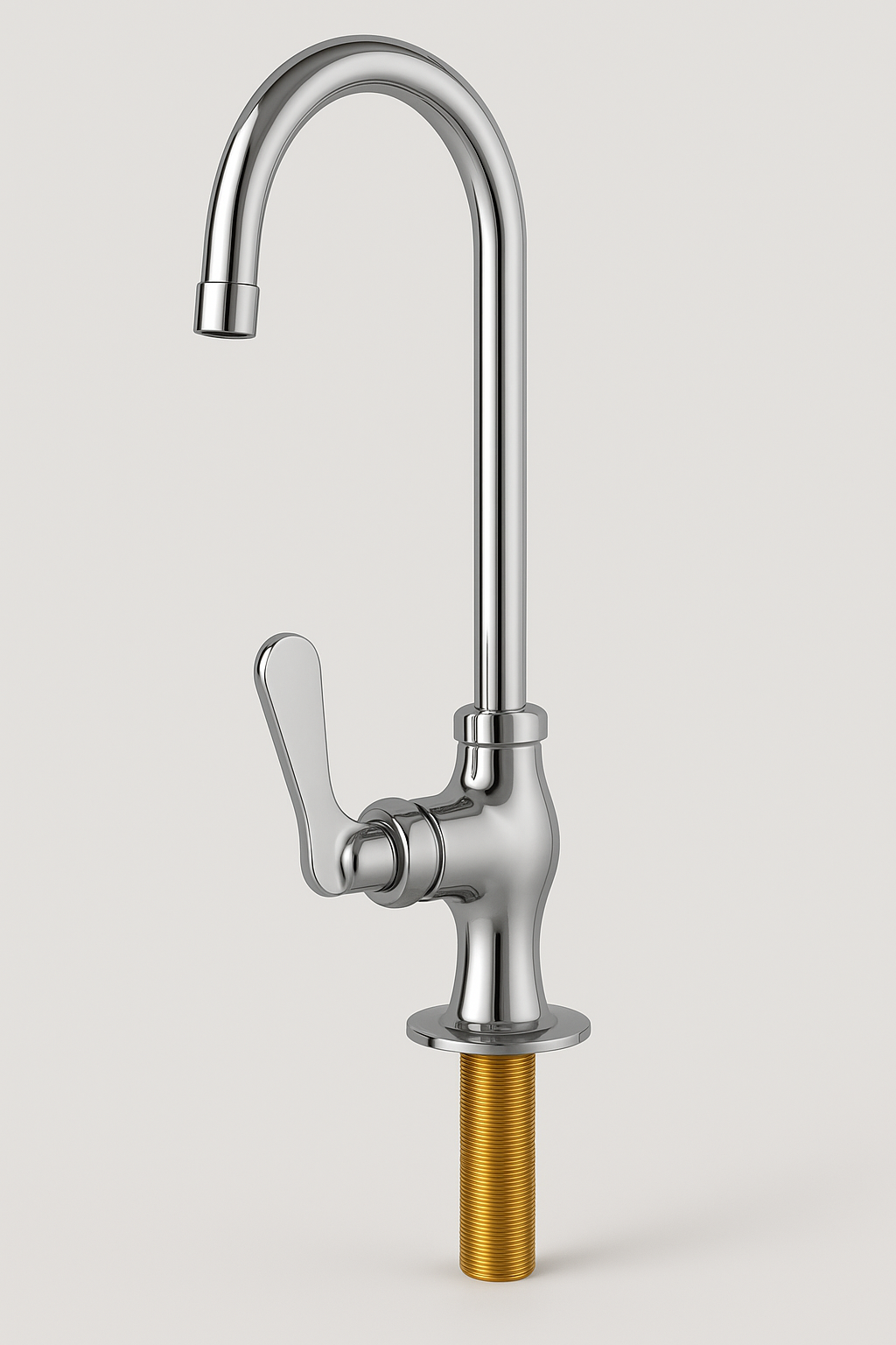 5F-1SLX05: Vòi rửa đơn cổ ngỗng xoay – gắn mặt bàn Inox